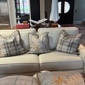 Three custom pillow covers